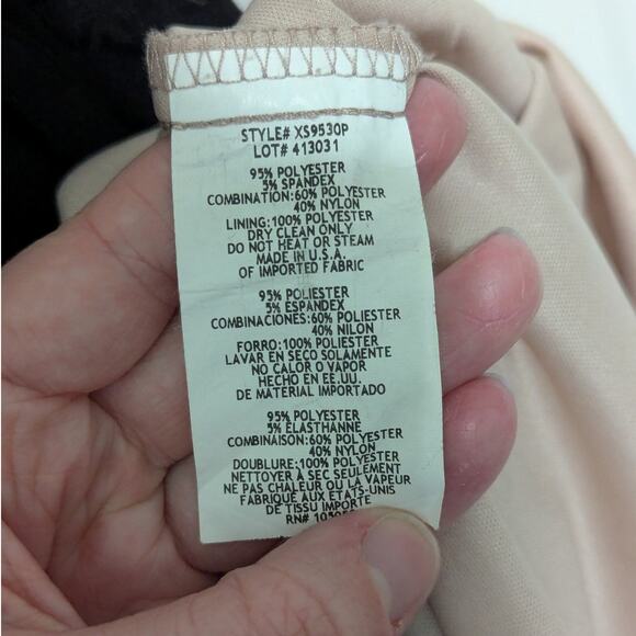 XSCAPE Embroidered Damask Double V Gown Formal Dress Long Sleeve Fit and Flare - Picture 7 of 7